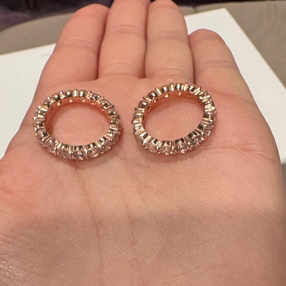 Moissanite Rose Gold Stackable Rings - Picture 2 of 6